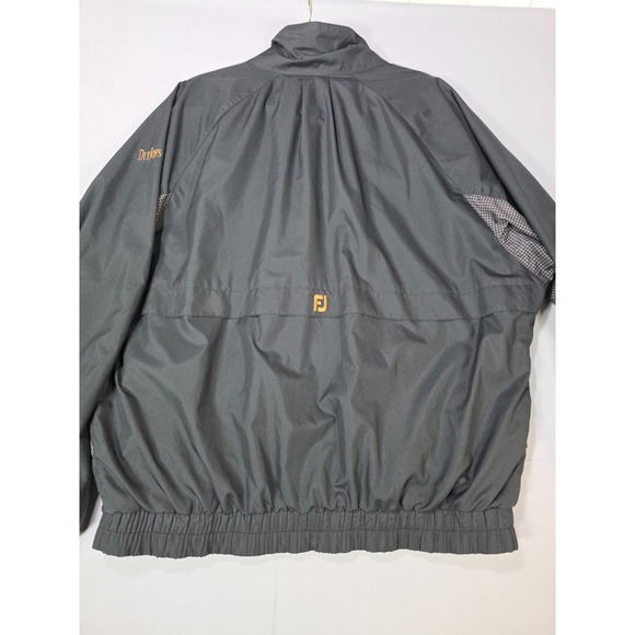 FootJoy DryJoys Golf Jacket Mens Large Gray Houndstooth Lined Windbreaker - Picture 6 of 9